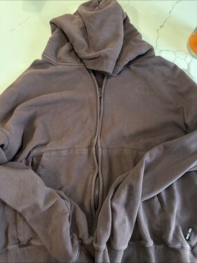 ASRV Full-Zip Hoodie in Dark Brown